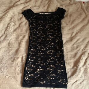 Guess Black Lace Mini Dress